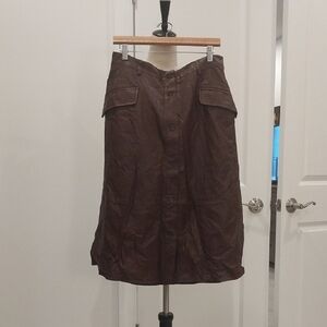 Banana Republic Dark Burgundy Faux Leather A-Line Skirt